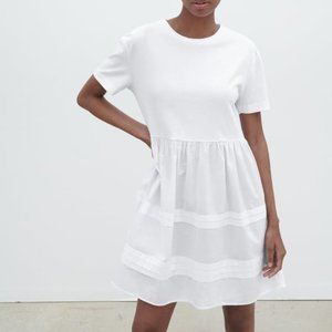 ZARA PLEATED DRESS WHITE